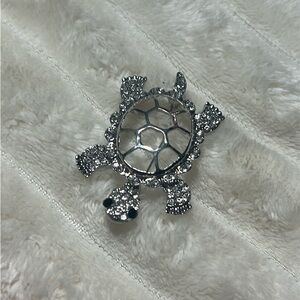 Silver Turtle Brooch